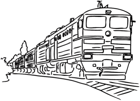Раскраска пассажирский поезд