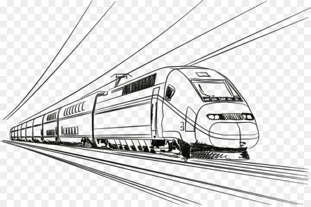 Поезд скоростной контур вид сбоку