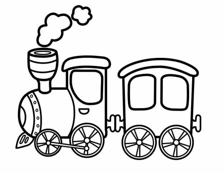 Контурный рисунок поезда (43 фото)