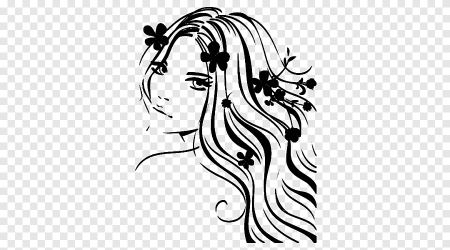 Силуэт девушки с волосами