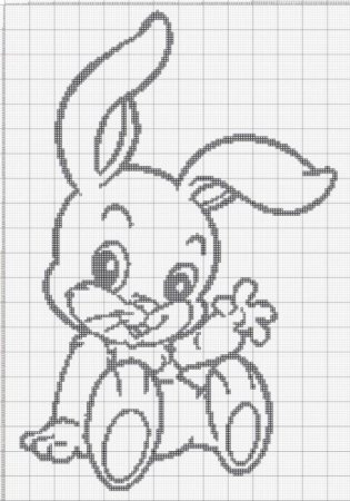 Эскиз для вышивки зайчик