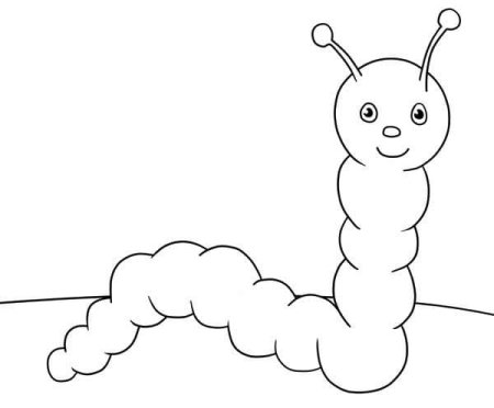 Детская раскраска гусеница