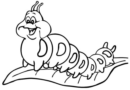 Гусеница трафарет