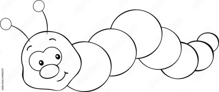 Гусеница раскраска для детей