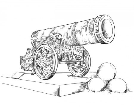 Раскраска царь колокол и царь пушка