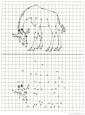 Рисунки по точкам в клеточку