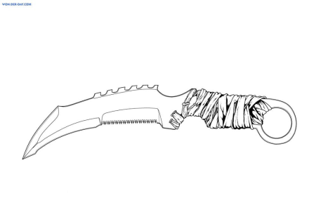 Нож gut Knife - steemit чертеж