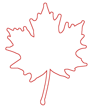 Листочек клена контур