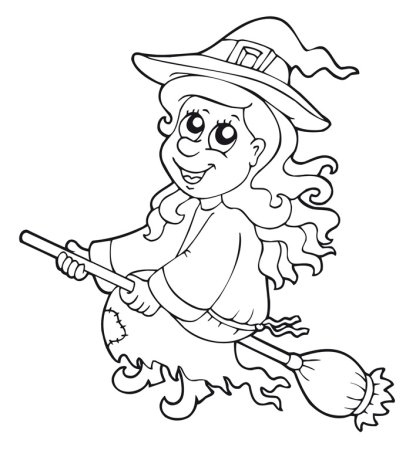 Маленькая баба Яга раскраска