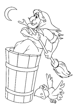 Баба Яга раскраска