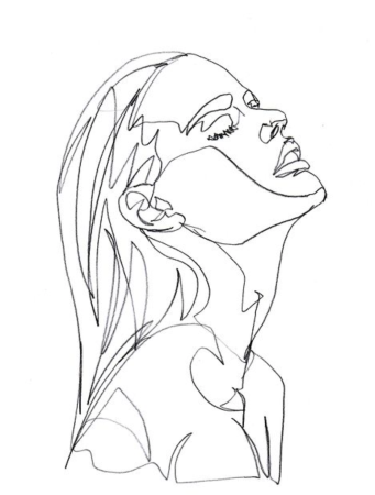 Девушка одной линией