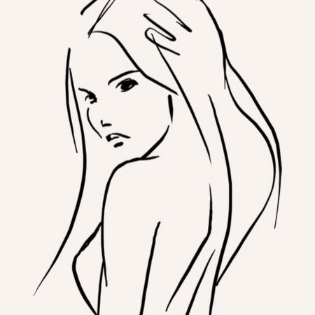 Силуэт девушки линиями
