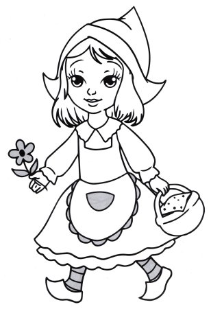 Герои сказки красная шапочка раскраска