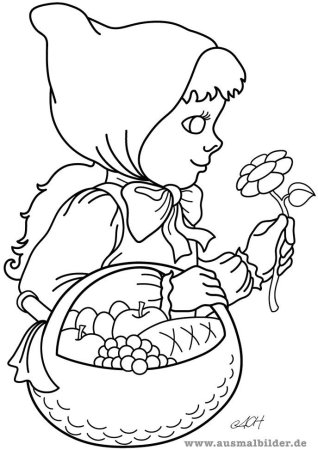 Красная шапочка раскраска