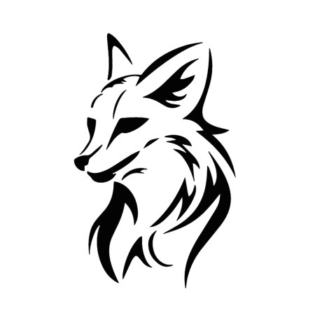Силуэт лисы тату