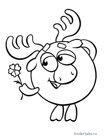 Раскраска Смешарики Ежик