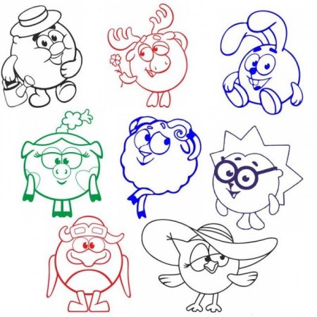 Смешарики раскраска для детей Нюша