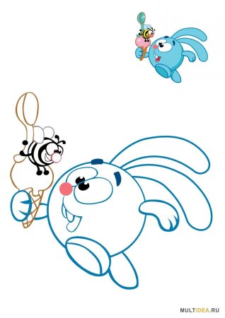 Кар Карыч из смешариков черно белый