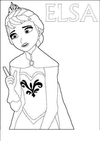 Раскраска принцессы Эльза Бель
