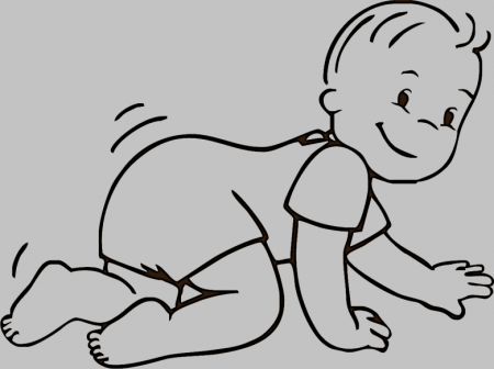 Раскраска ребенок ползающий