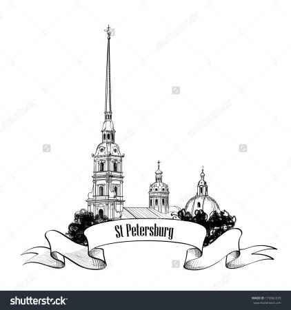 Санкт-Петербург Петропавловская крепость вектор