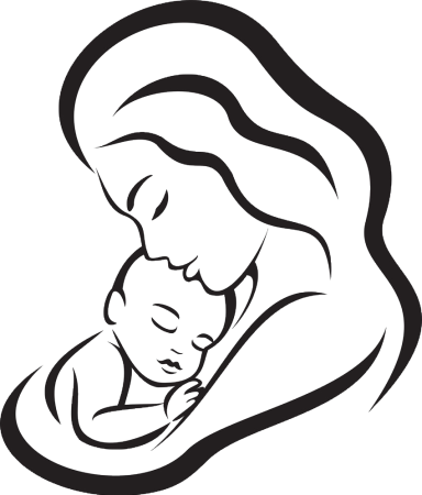 Очертания матери и ребенка
