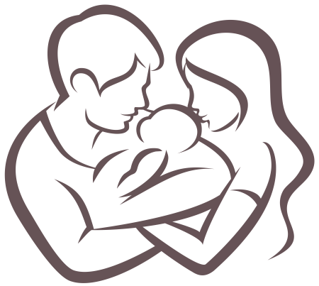 Силуэт мамы с ребенком на руках