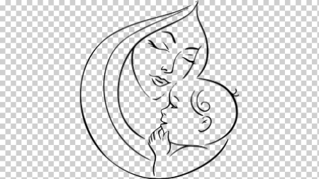 Мать и дитя силуэт