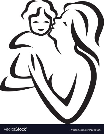 Контур мать с ребенком