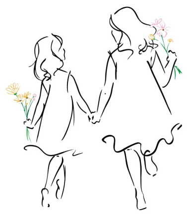 Графическое изображение матери с ребенком