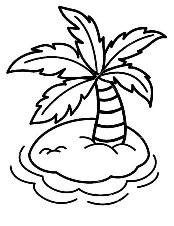 Банановая Пальма раскраска