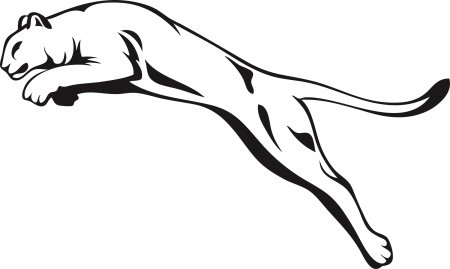 Силуэт пантеры в прыжке