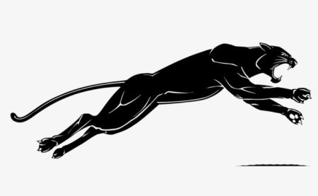 Силуэт пантеры в прыжке