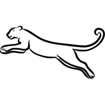Контурное изображение пантеры в прыжке