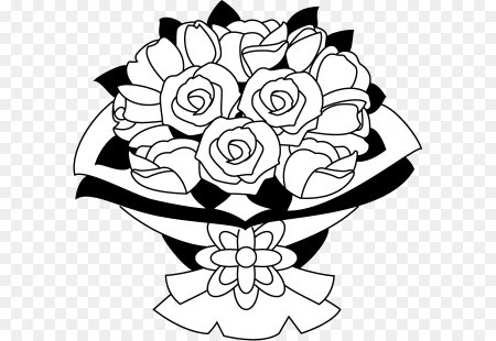 Букет цветов черно белый