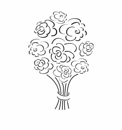 Контурный букет цветов
