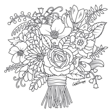 Букет раскраска