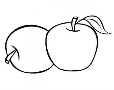 Контурный рисунок яблоко (49 фото)