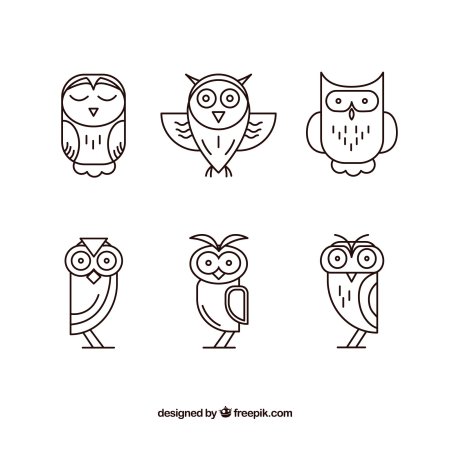 Сова черно белая