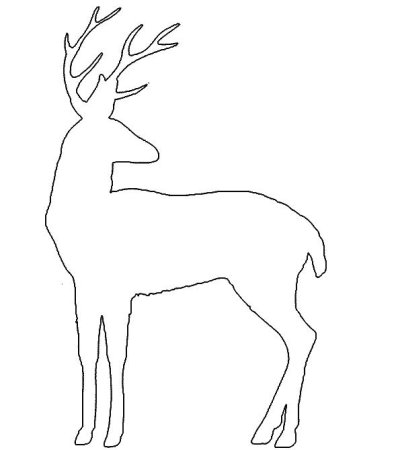 Новогодний олень трафарет