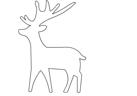 Контур рога оленя сбоку