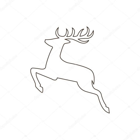 Олень сбоку трафарет