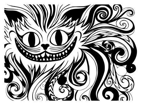 Чеширский кот трафарет