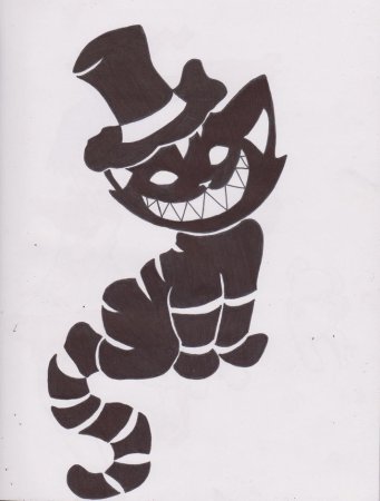 Тату Алиса в стране чудес эскиз Чеширский кот