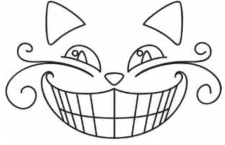 Улыбка Чеширского кота раскраска