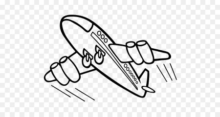 Самолет для раскрашивания на прозрачном фоне