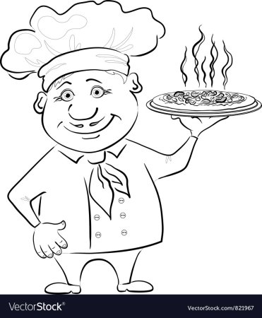 Повар черно белый