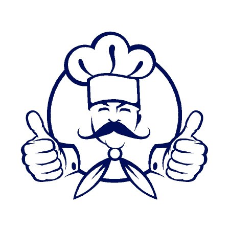 Повар вектор чб