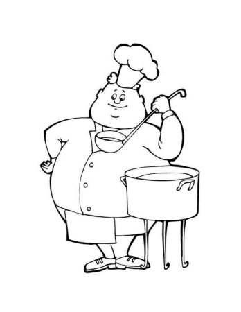 Повар раскраска для детей