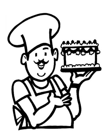 Раскраска повар